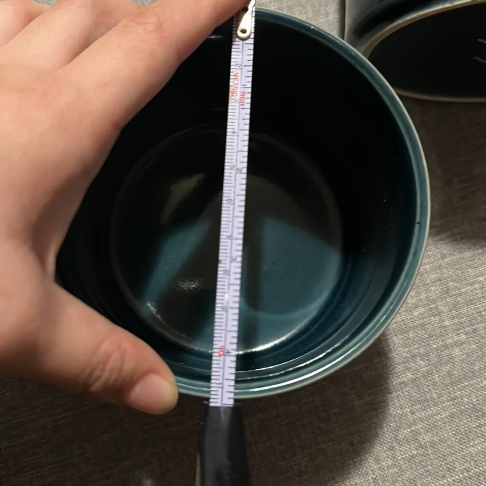 Pier 1 Imports Stoneware Large Mugs Teal Set of 2
